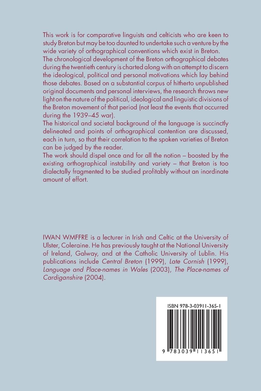 Rückseitencover Breton Orthographies and Dialects - Vol. 2