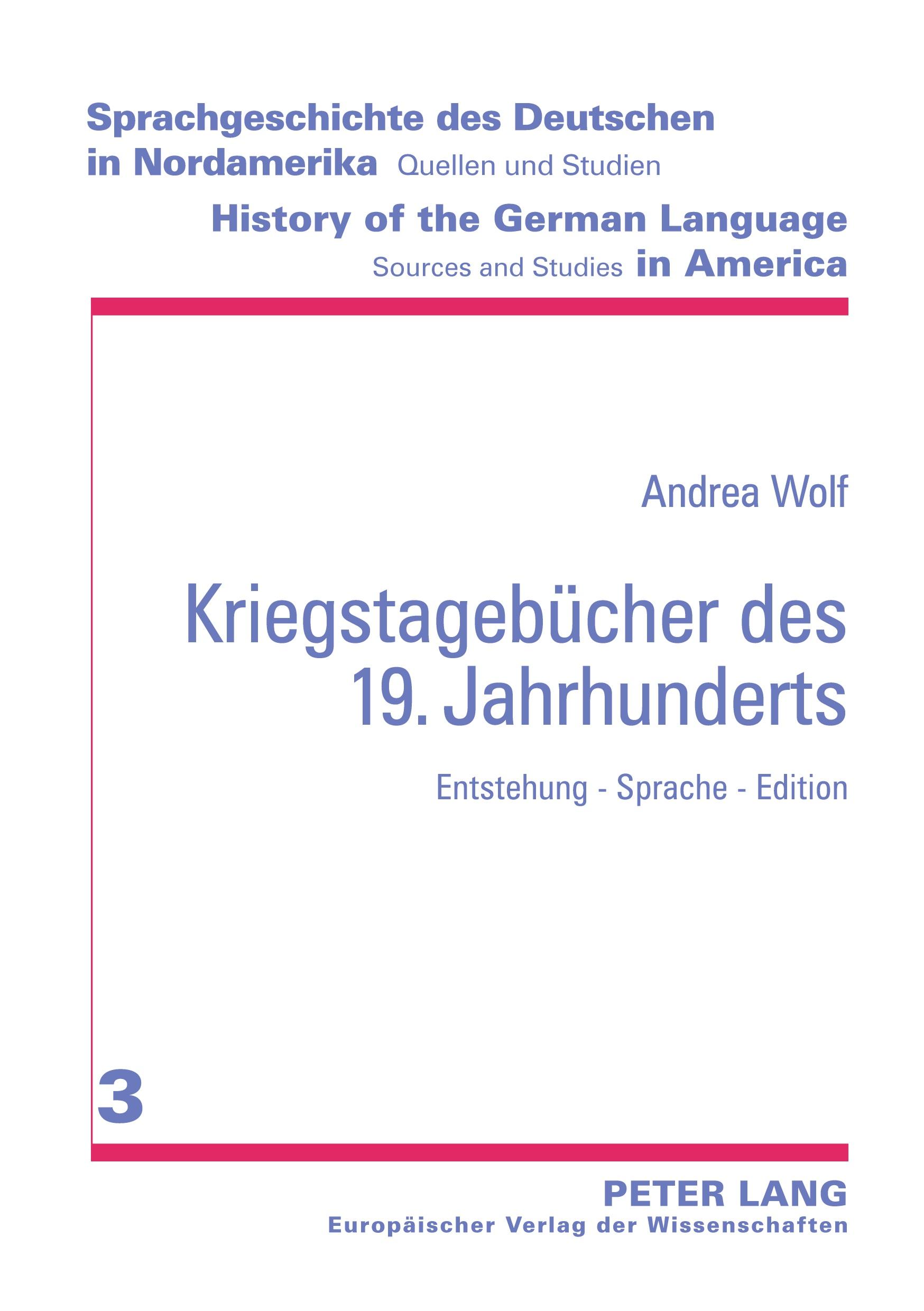 Vorderes Coverbild Kriegstagebücher des 19. Jahrhunderts