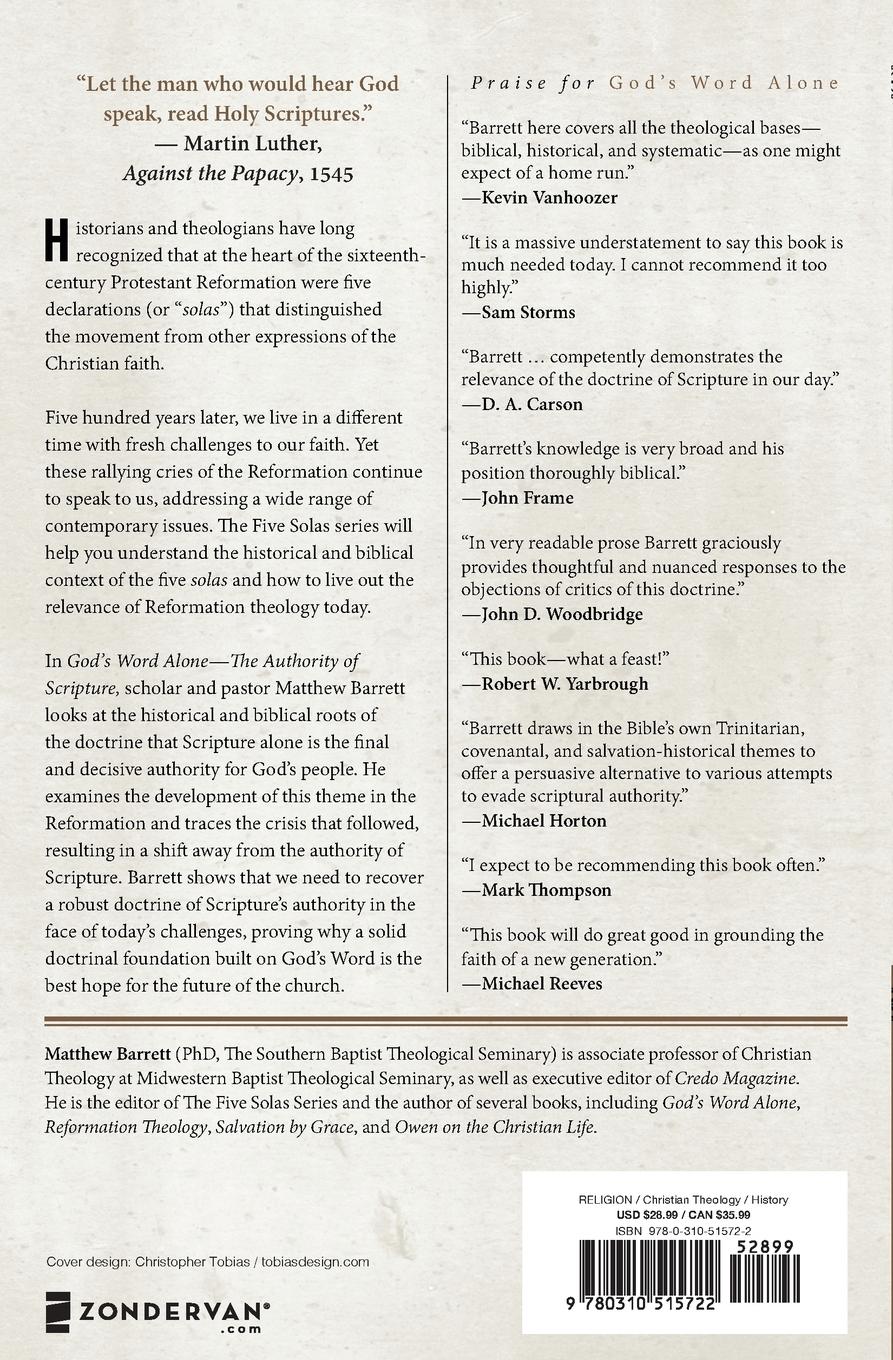 Rückseitencover God's Word Alone---The Authority of Scripture
