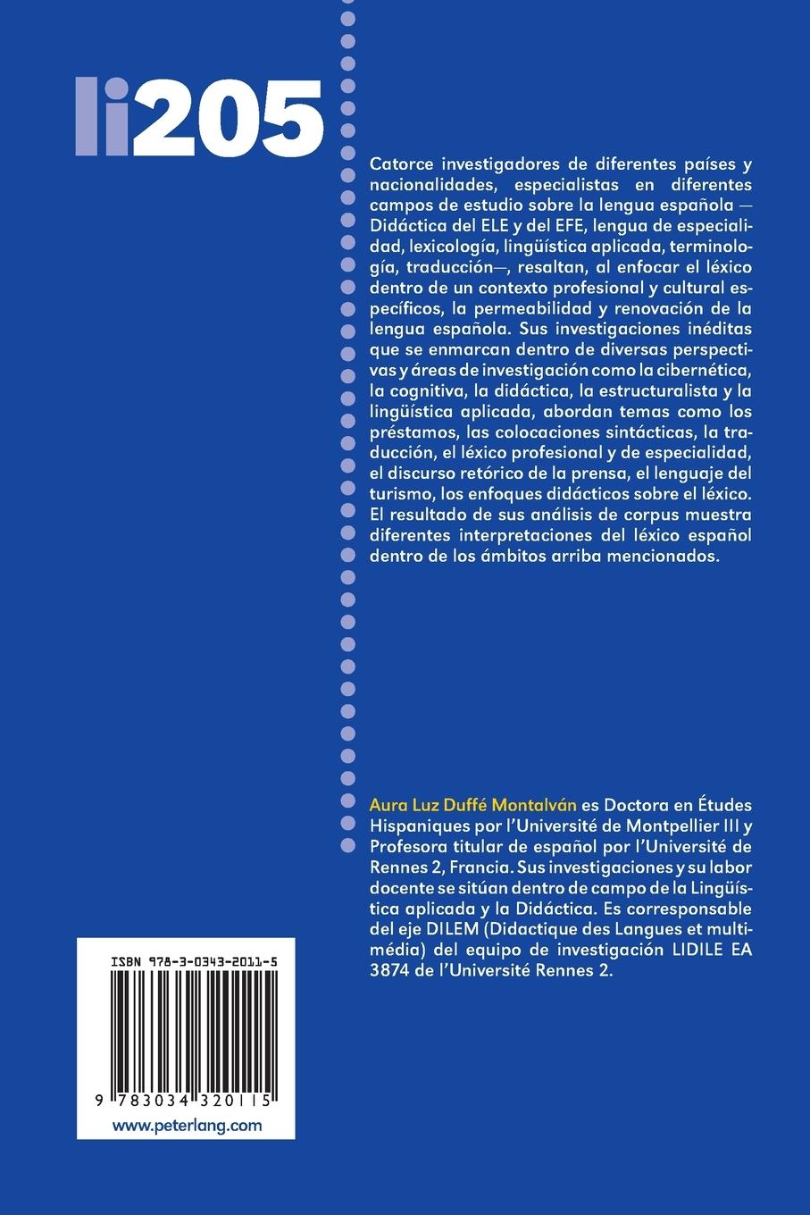 Rückseitencover Estudios sobre el léxico