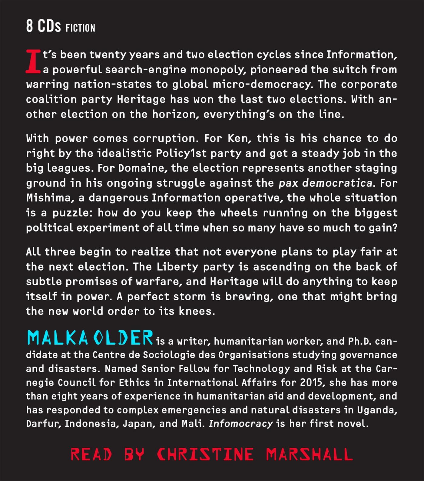 Rückseitencover Infomocracy: Book One of the Centenal Cycle