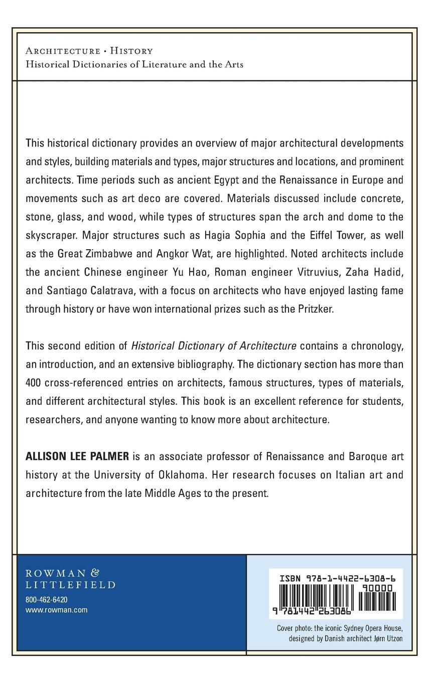 Rückseitencover Historical Dictionary of Architecture