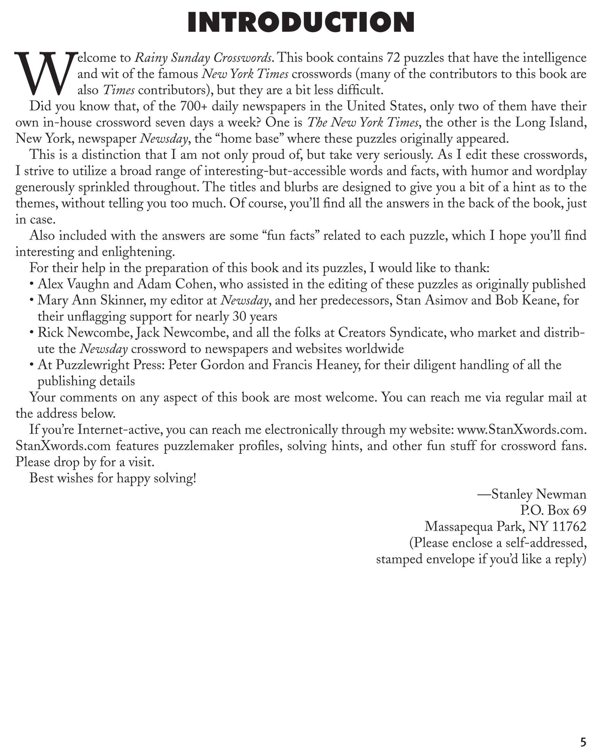 Beispielinhalt (Bild) Rainy Sunday Crosswords