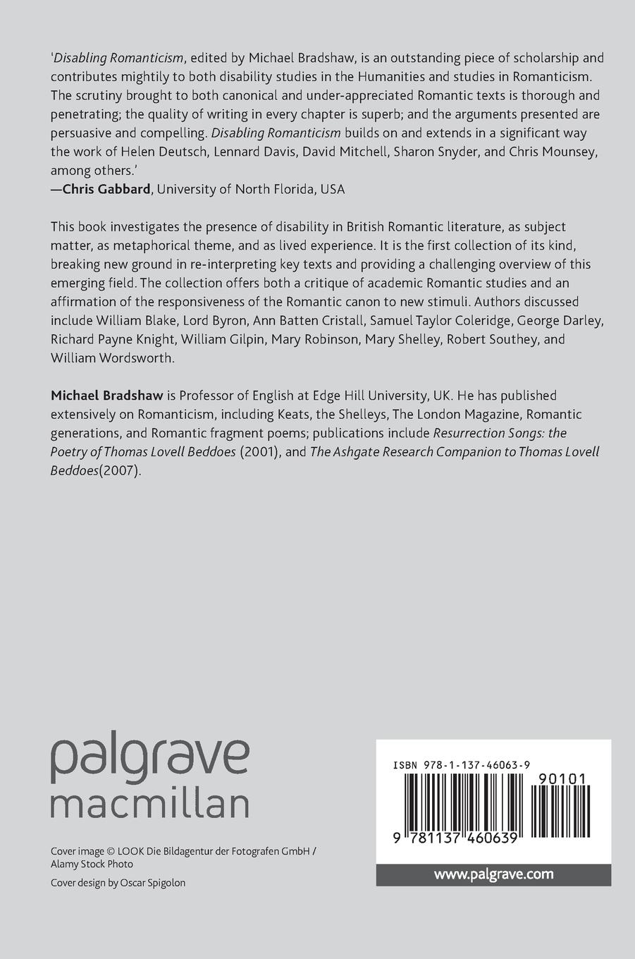 Rückseitencover Disabling Romanticism