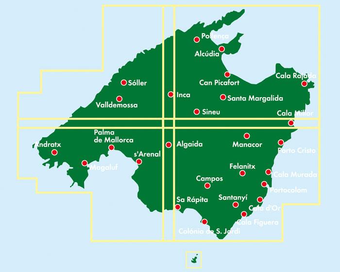 Beispielinhalt (Bild) Mallorca Nord und Süd, Set, Autokarte 1:50.000