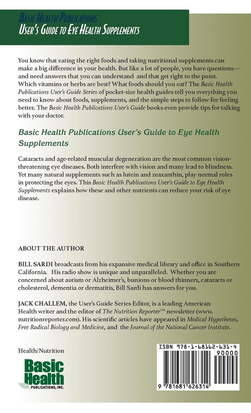 Rückseitencover User's Guide to Eye Health Supplements