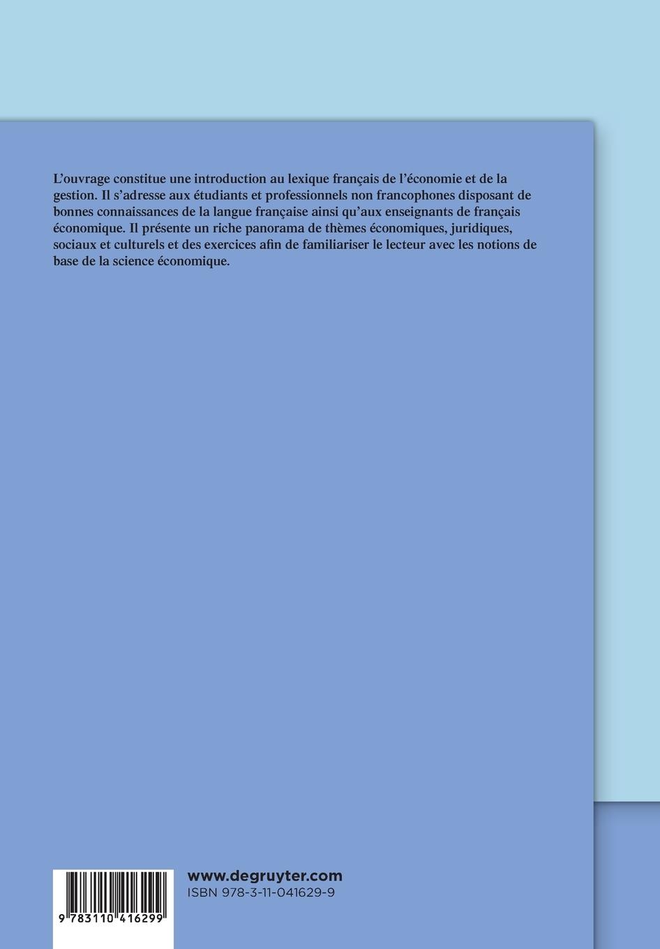 Rückseitencover Initiation à l'économie et à la gestion d'entreprise