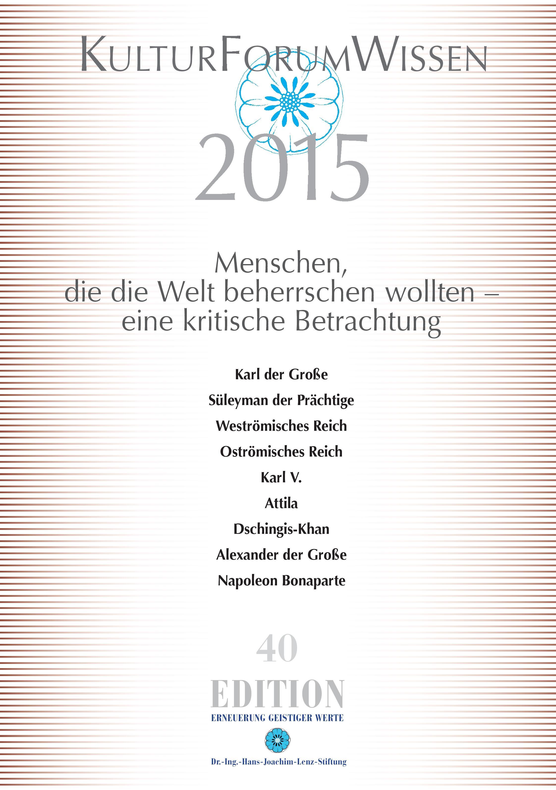 Vorderes Coverbild KulturForumWissen 2015