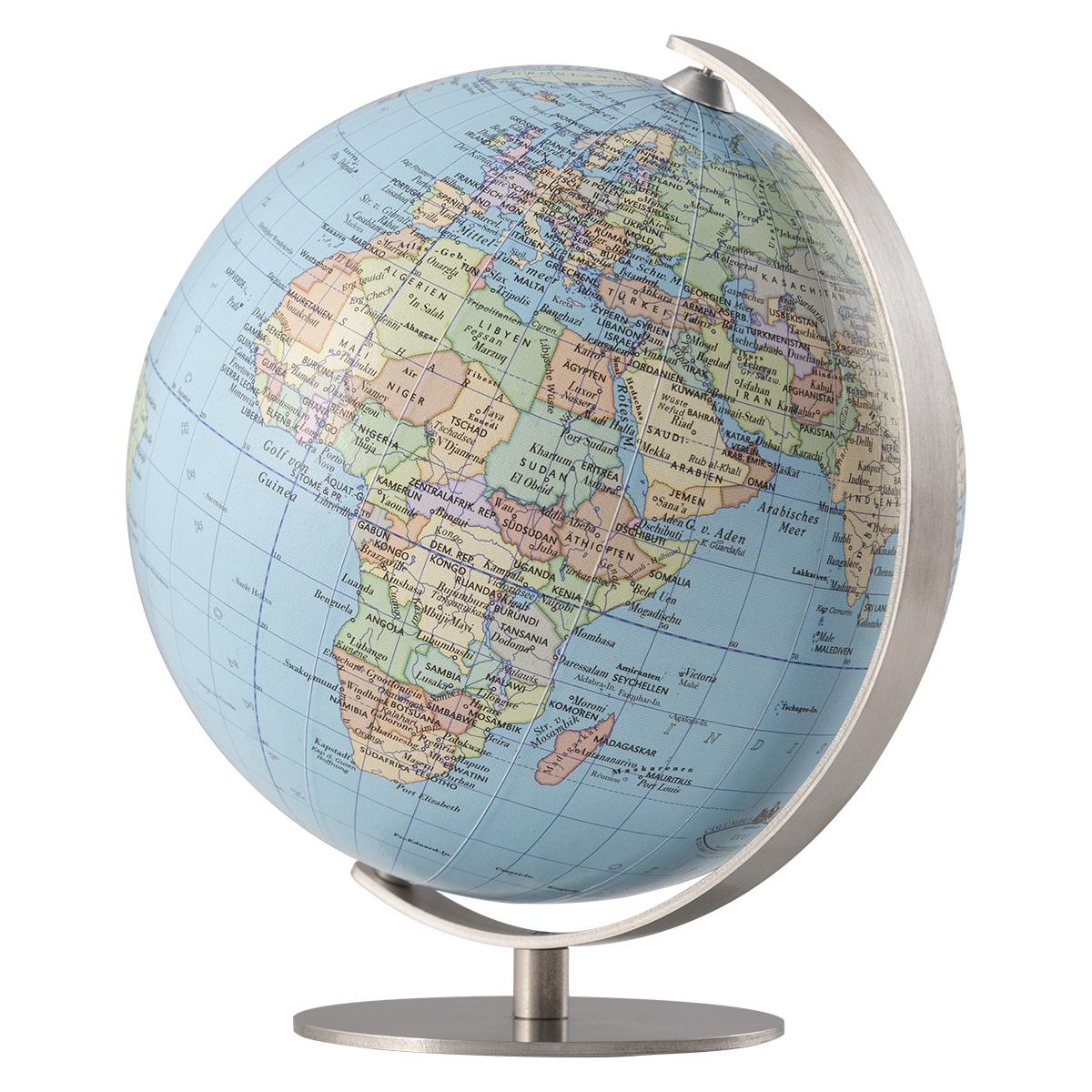 Vorderes Coverbild COLUMBUS DUO Miniglobus. Fuß und Meridian Edelstahl