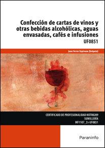 Vorderes Coverbild Confección de cartas de vinos y otras bebidas alcohólicas, aguas envasadas, cafés e infusiones