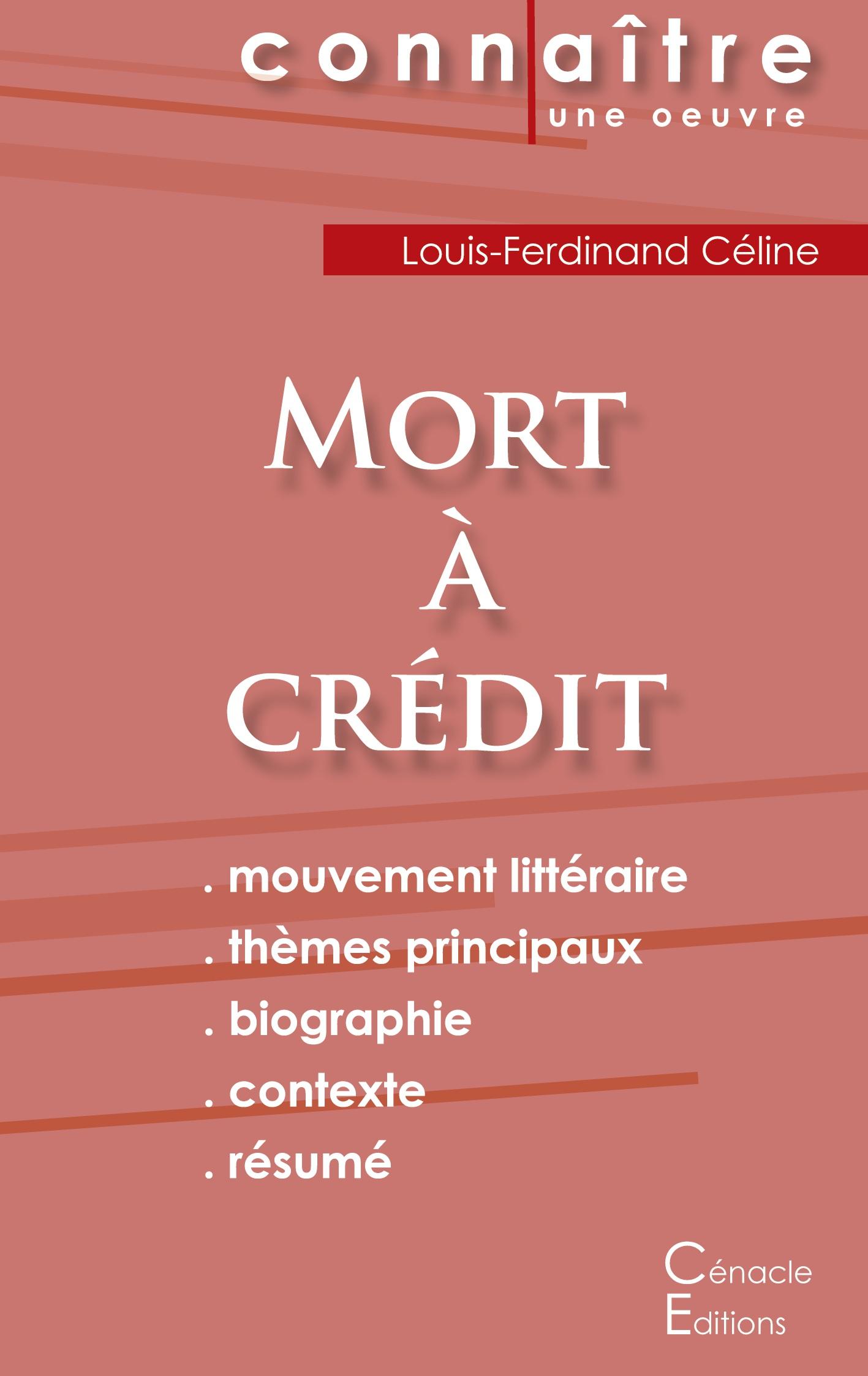 Vorderes Coverbild Fiche de lecture Mort à crédit de Louis-Ferdinand Céline (Analyse littéraire de référence et résumé complet)
