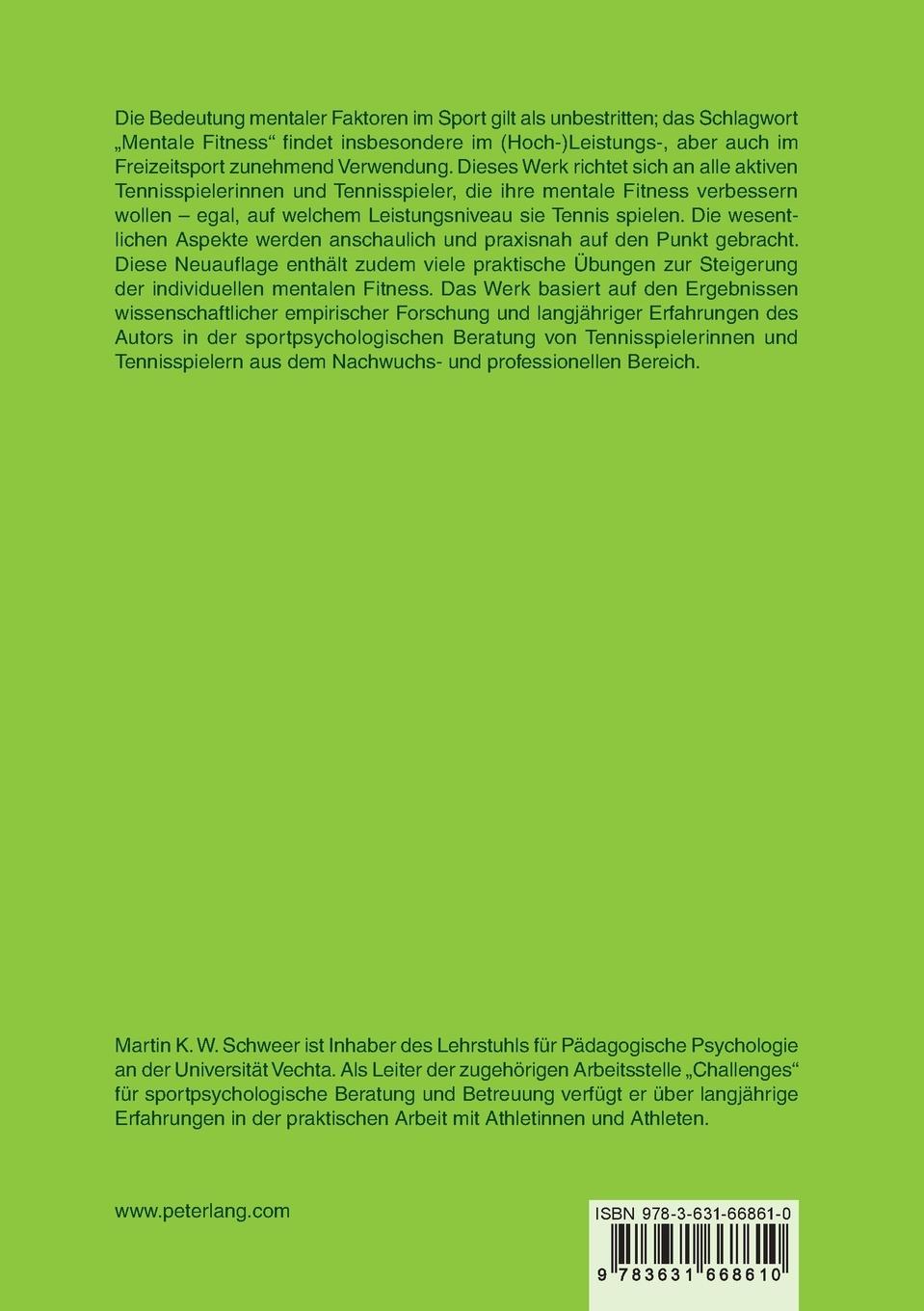 Rückseitencover Mentale Fitness im Tennis