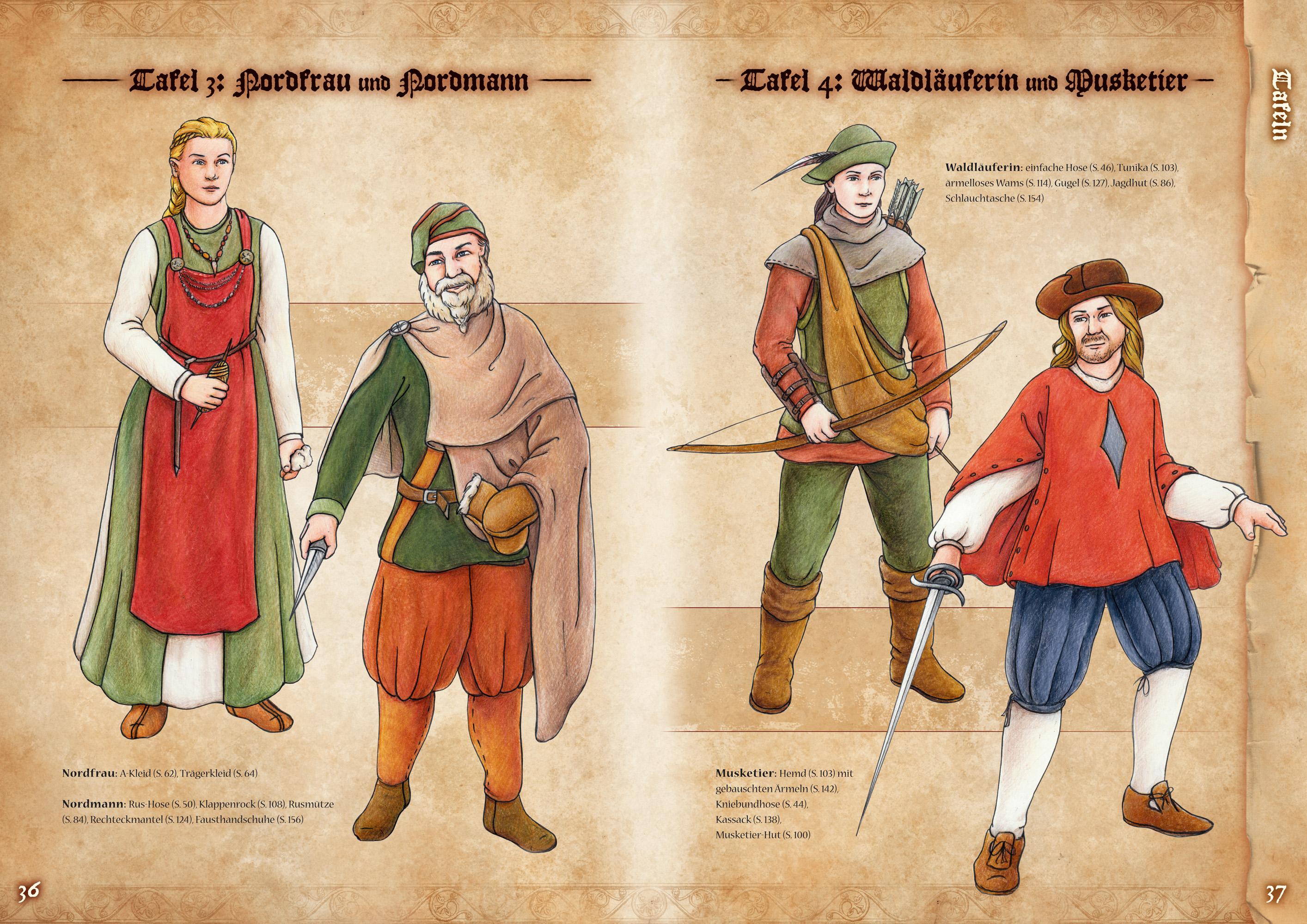 Beispielinhalt (Bild) Das Larp-Gewandungsbuch