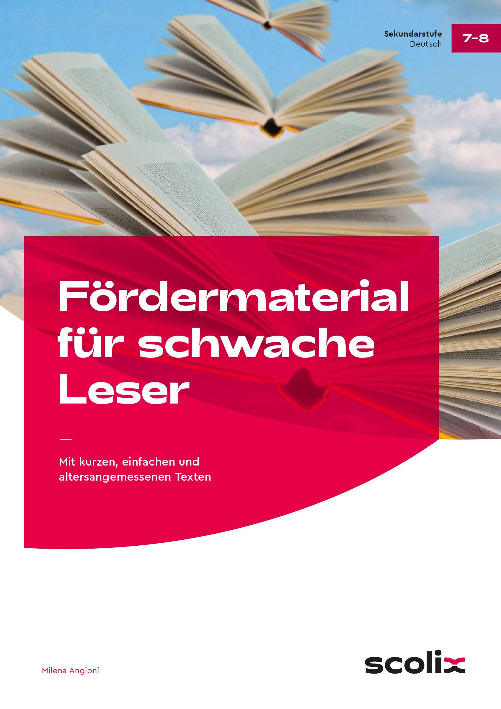 Vorderes Coverbild Fördermaterial für schwache Leser - Klasse 7-8
