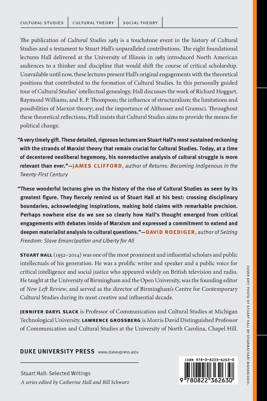 Rückseitencover Cultural Studies 1983