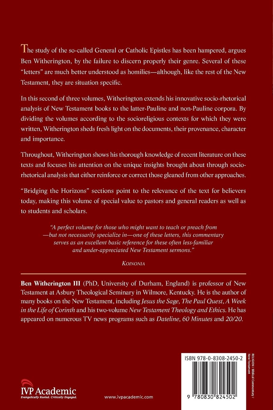 Rückseitencover Letters and Homilies for Jewish Christians