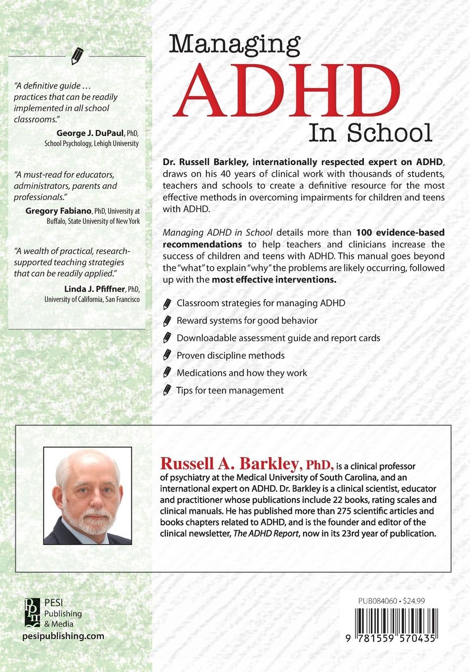 Rückseitencover Managing ADHD in Schools