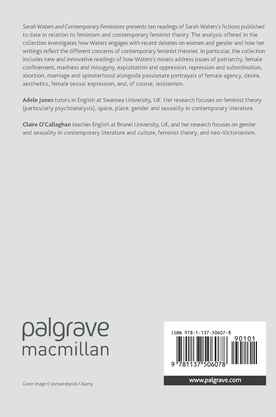 Rückseitencover Sarah Waters and Contemporary Feminisms