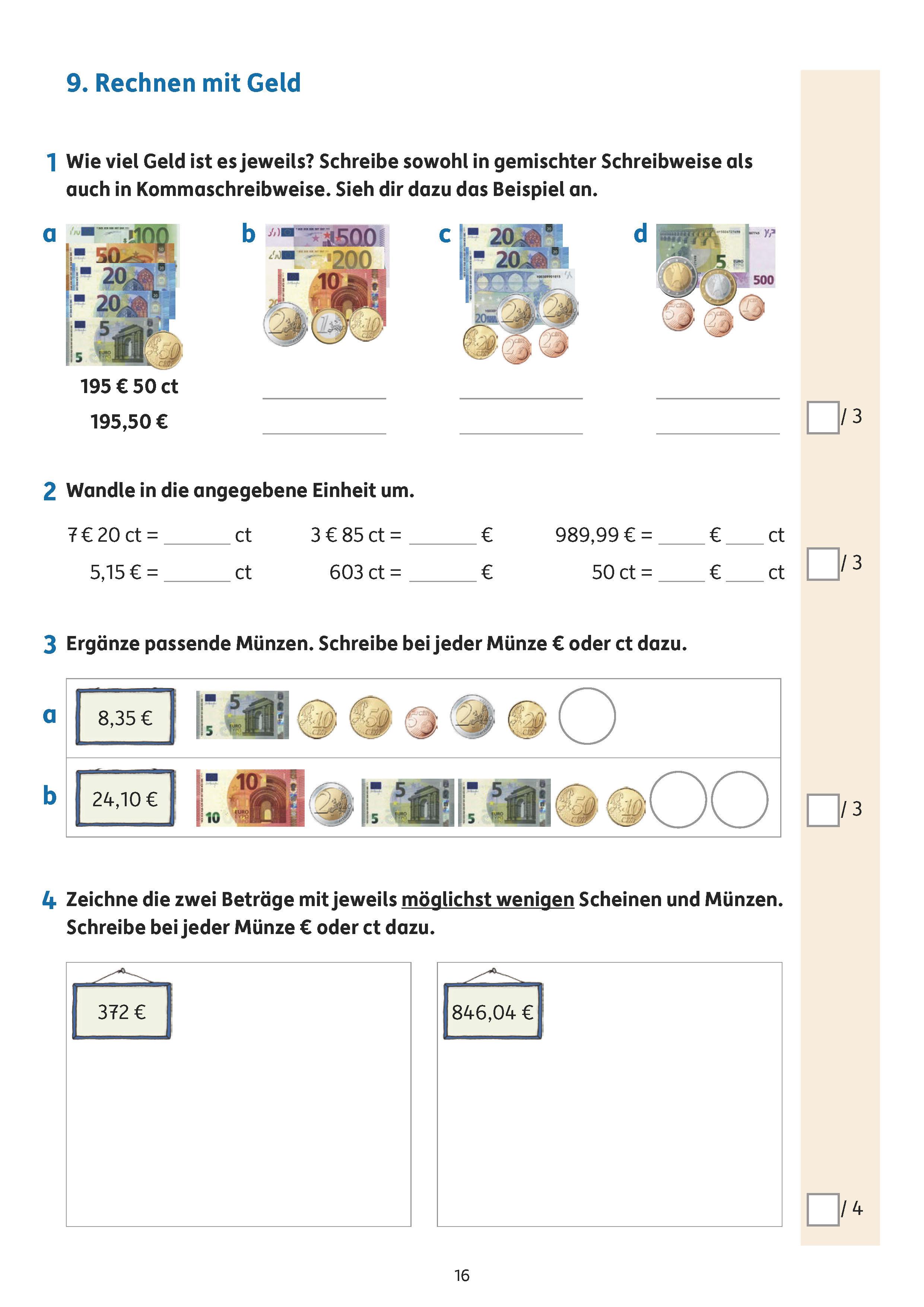 Beispielinhalt (Bild) Tests in Mathe - Lernzielkontrollen 3. Klasse