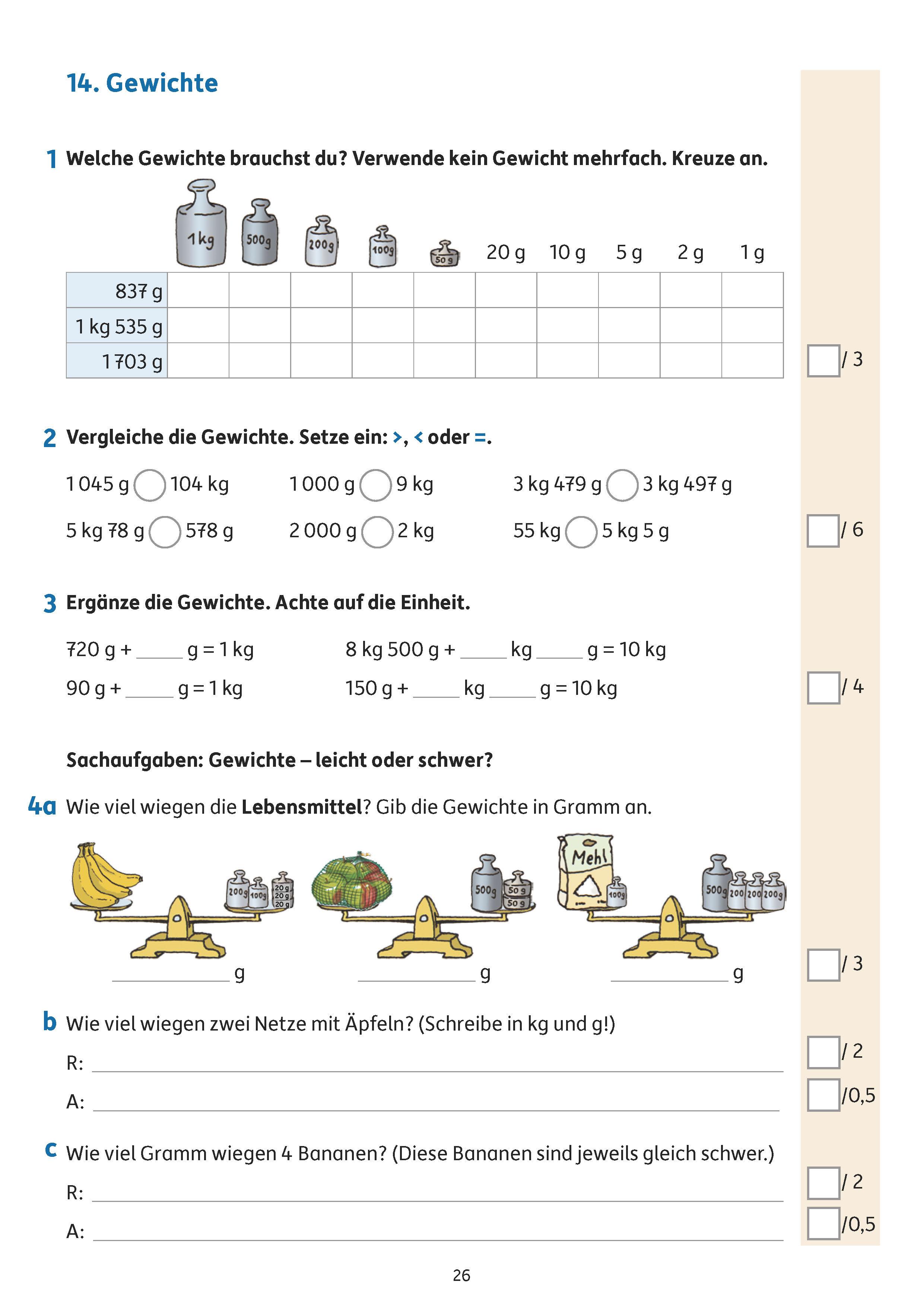 Beispielinhalt (Bild) Tests in Mathe - Lernzielkontrollen 3. Klasse