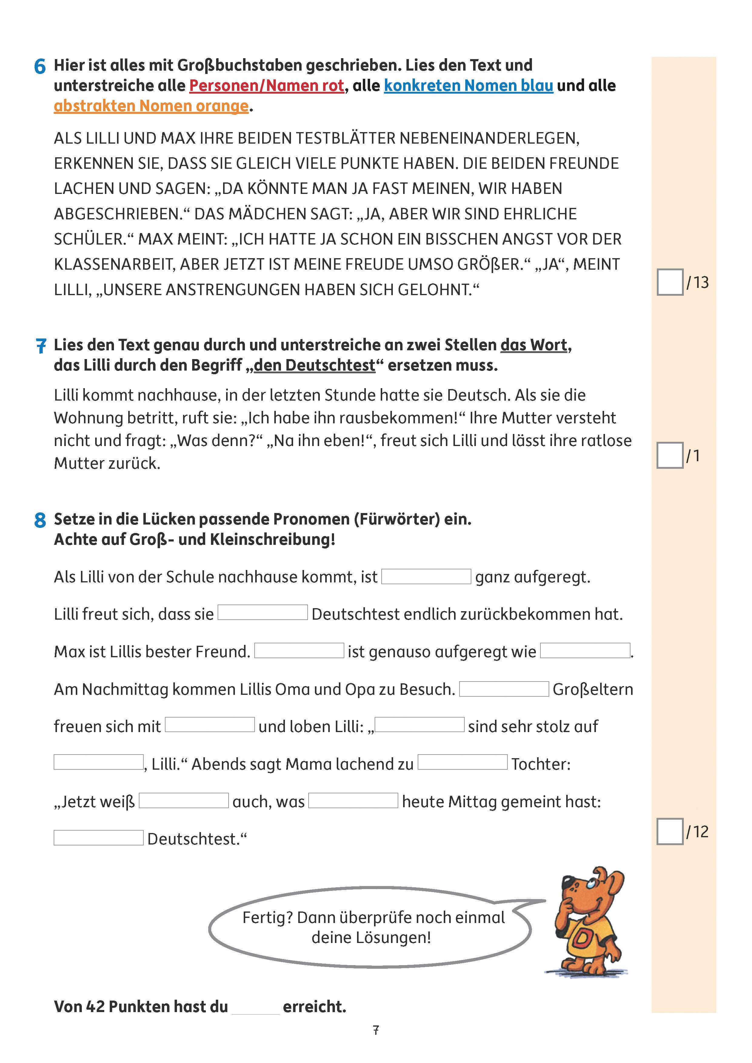 Beispielinhalt (Bild) Tests in Deutsch - Lernzielkontrollen 3. Klasse