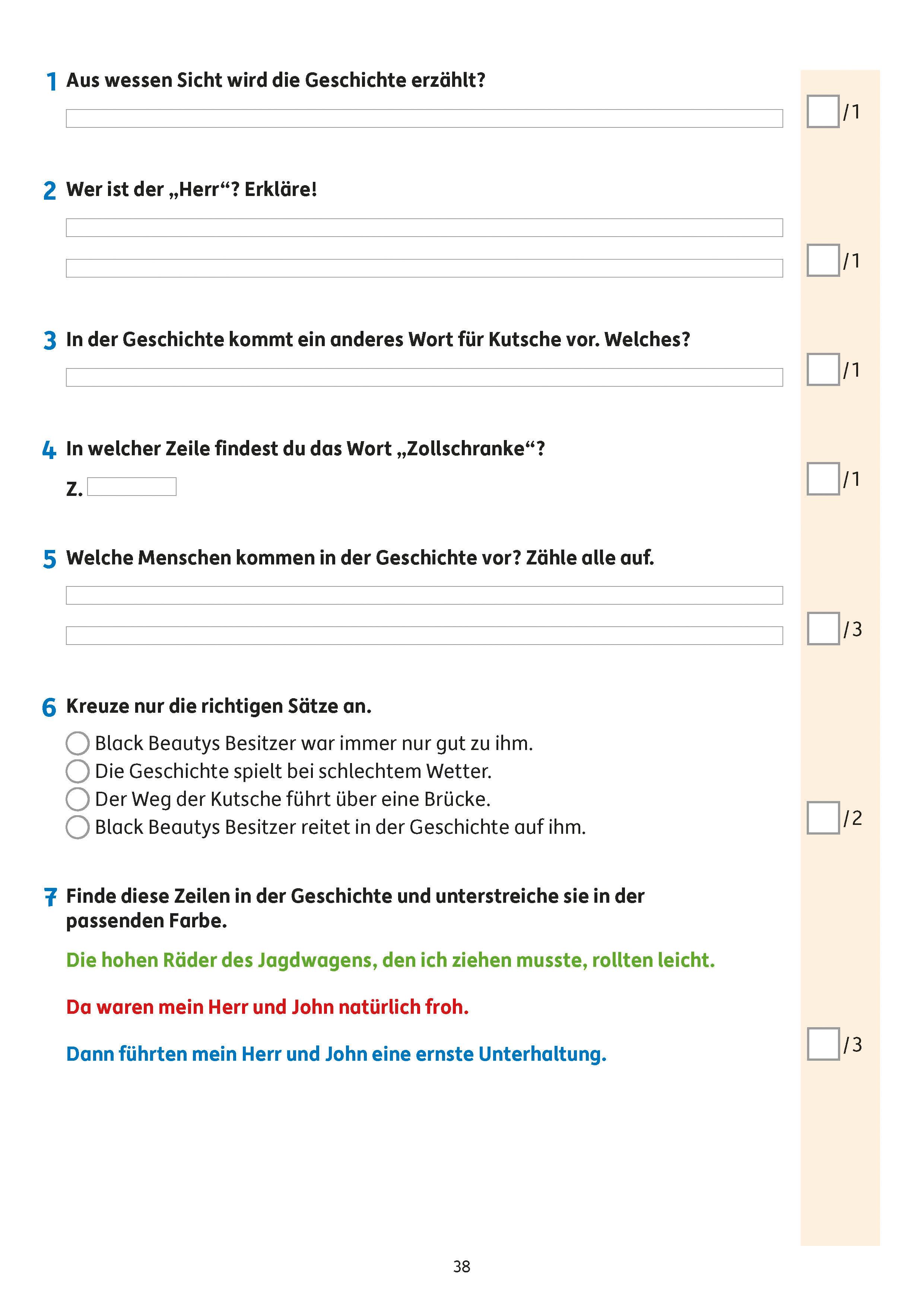 Beispielinhalt (Bild) Tests in Deutsch - Lernzielkontrollen 3. Klasse