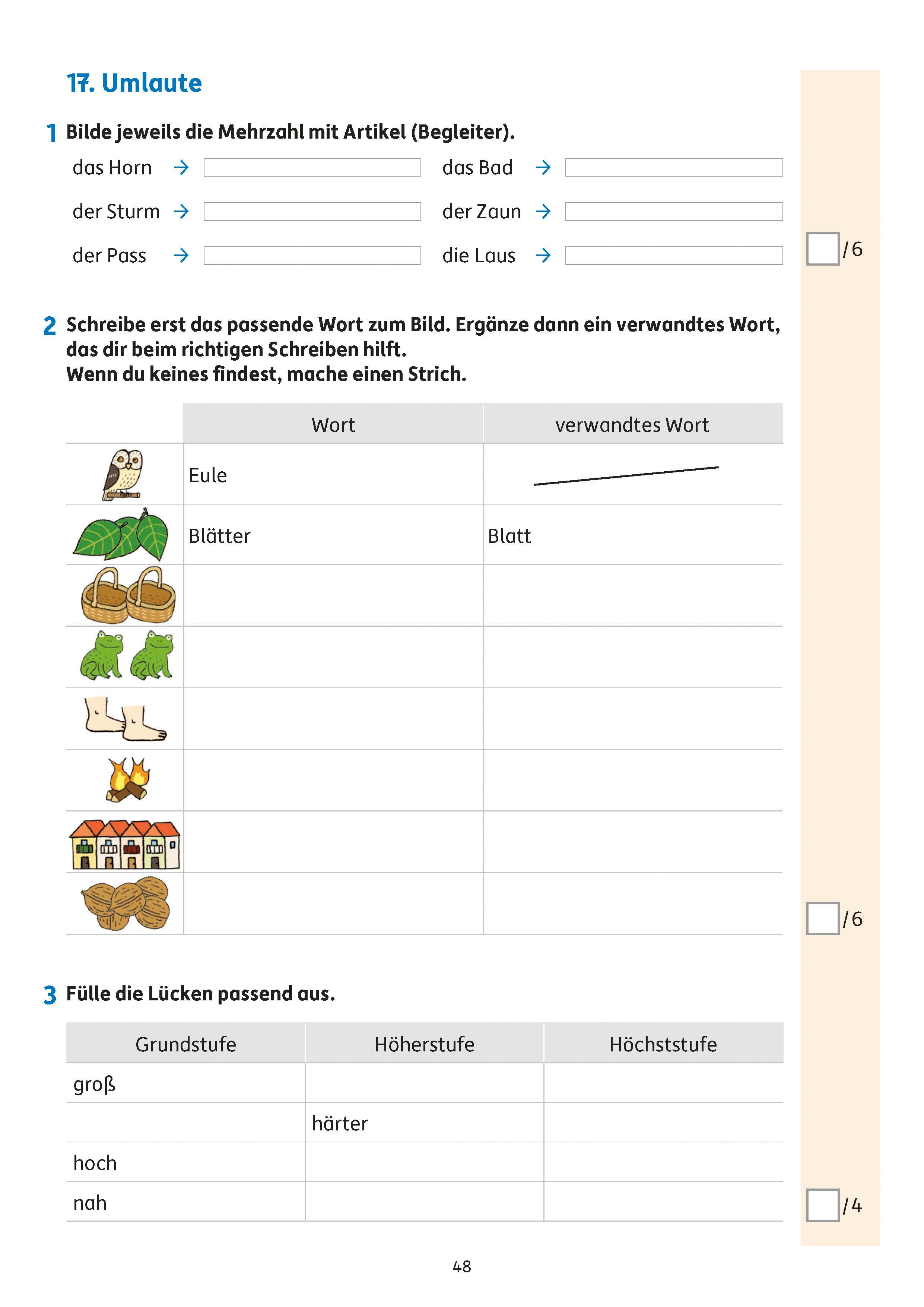 Beispielinhalt (Bild) Tests in Deutsch - Lernzielkontrollen 3. Klasse