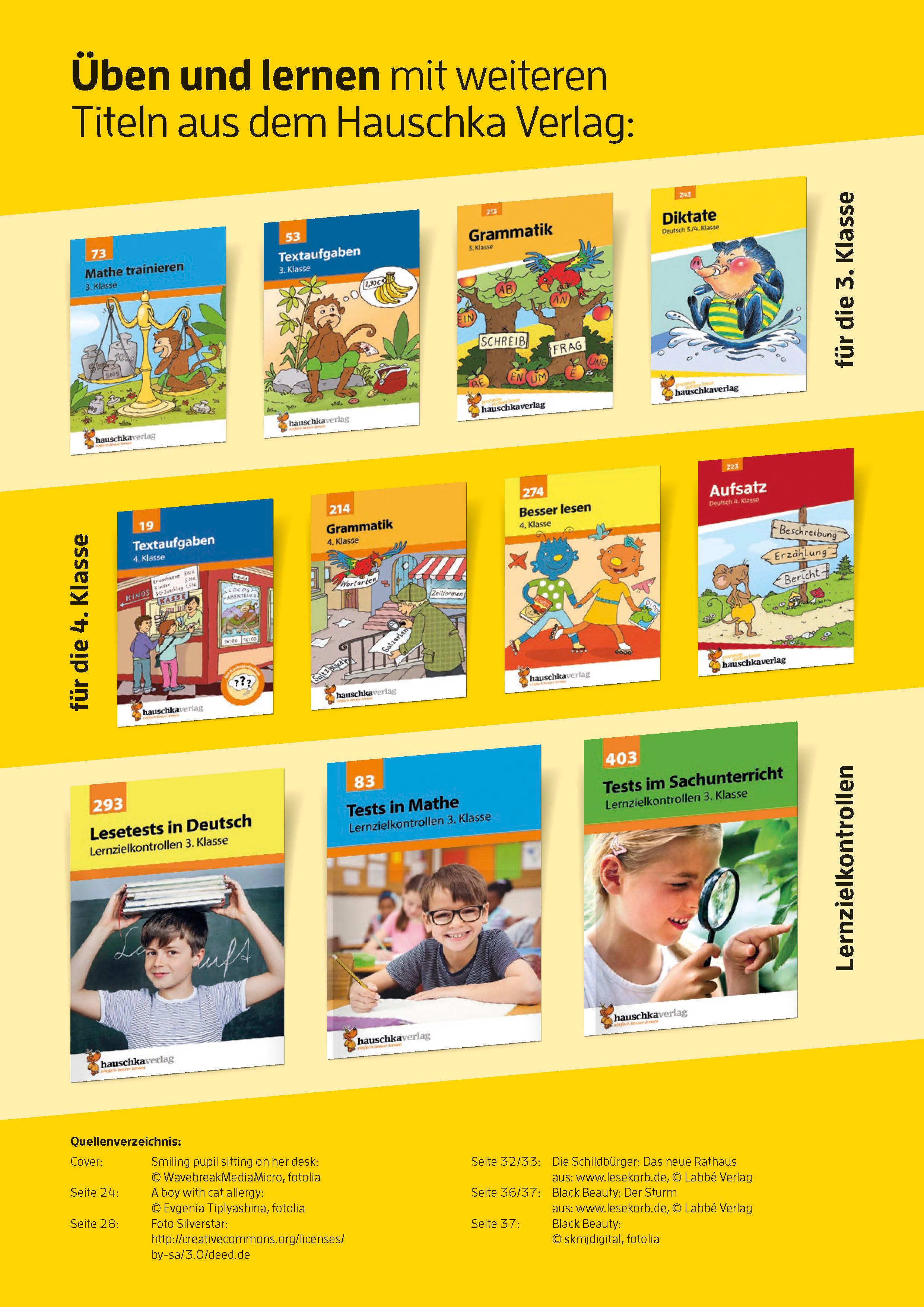 Beispielinhalt (Bild) Tests in Deutsch - Lernzielkontrollen 3. Klasse