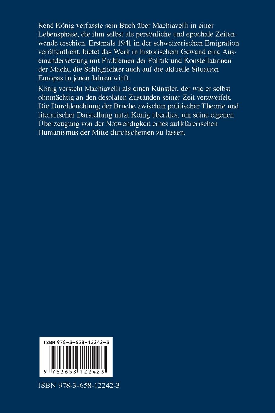 Rückseitencover Niccolò Machiavelli