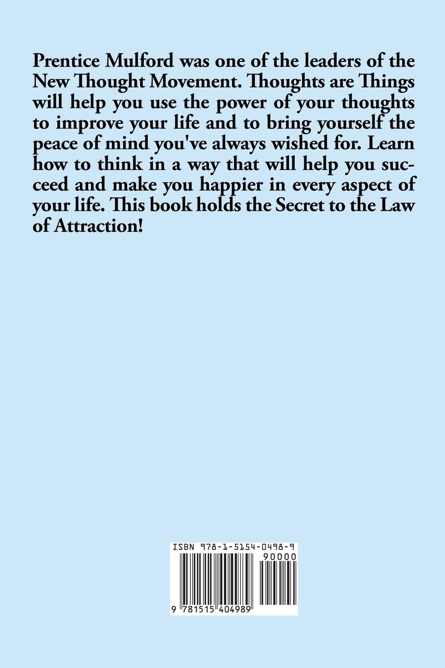 Rückseitencover Thoughts are Things