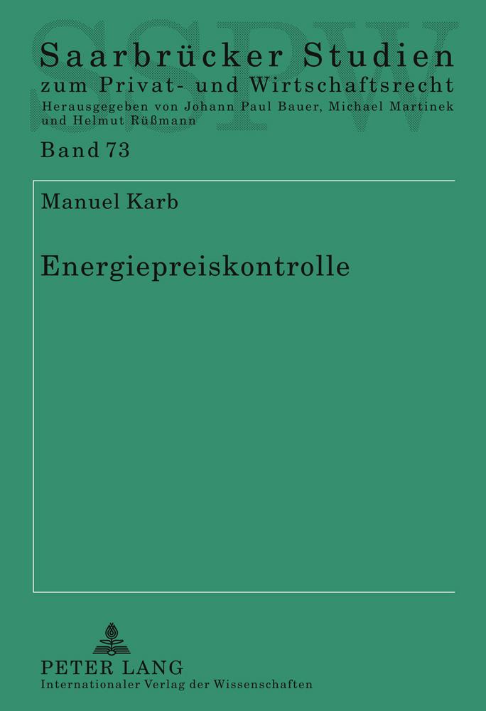 Vorderes Coverbild Energiepreiskontrolle