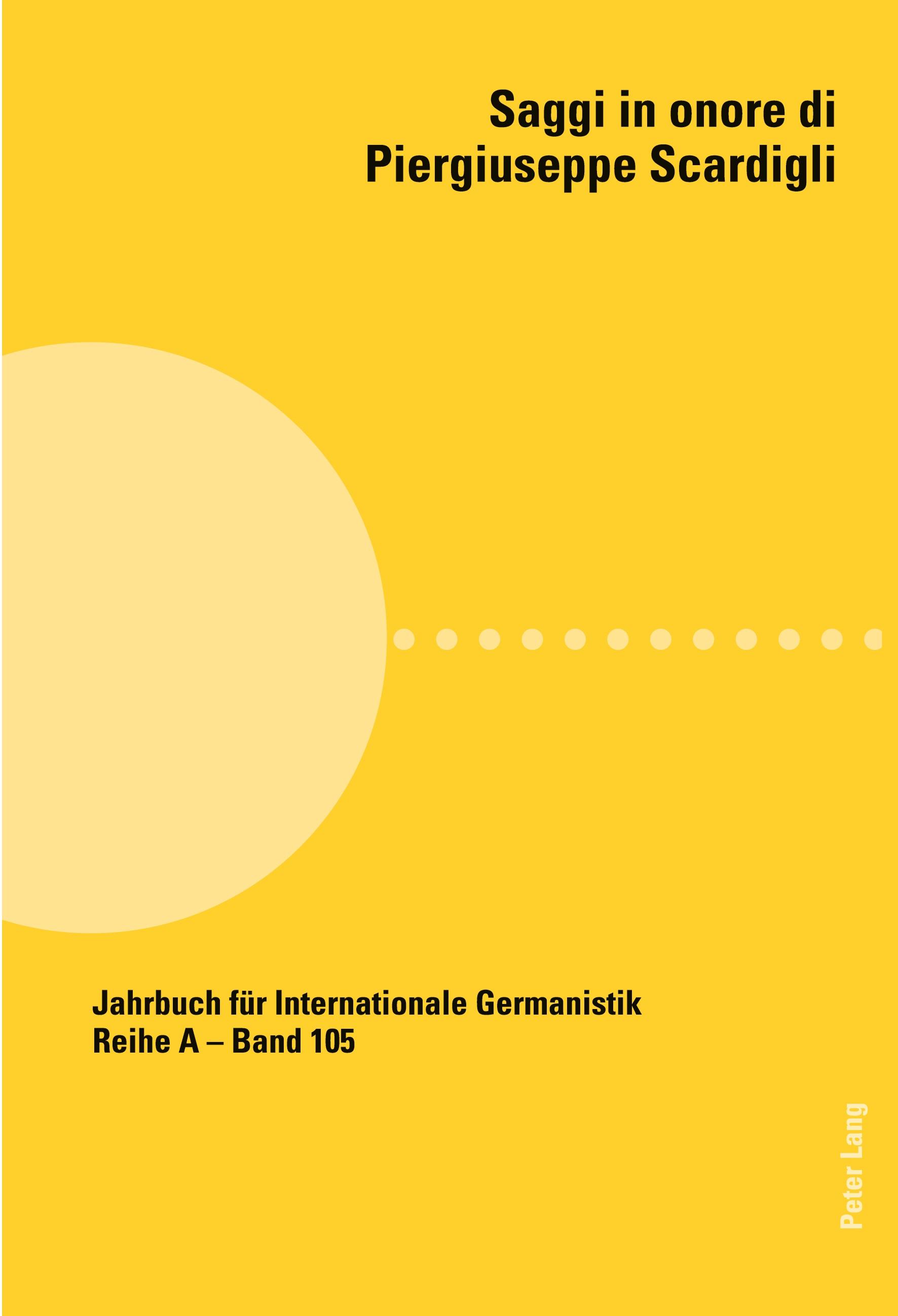 Vorderes Coverbild Saggi in onore di Piergiuseppe Scardigli