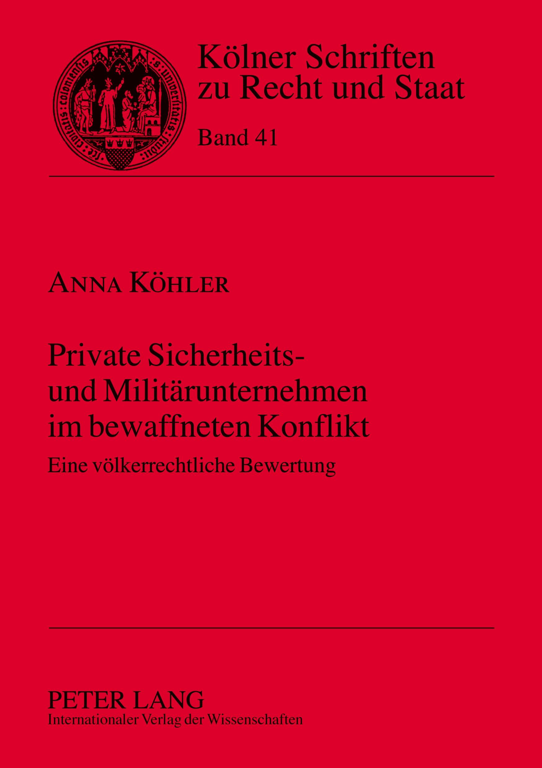 Vorderes Coverbild Private Sicherheits- und Militärunternehmen im bewaffneten Konflikt