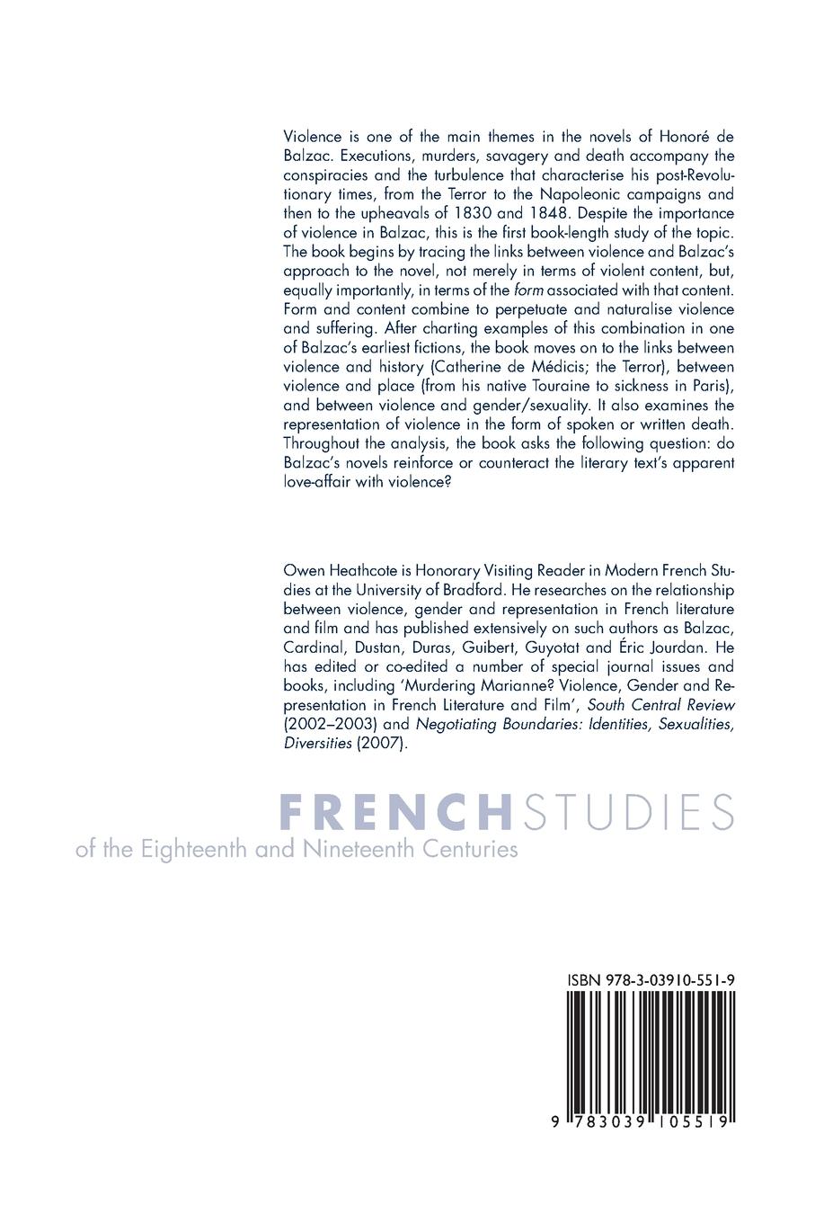 Rückseitencover Balzac and Violence