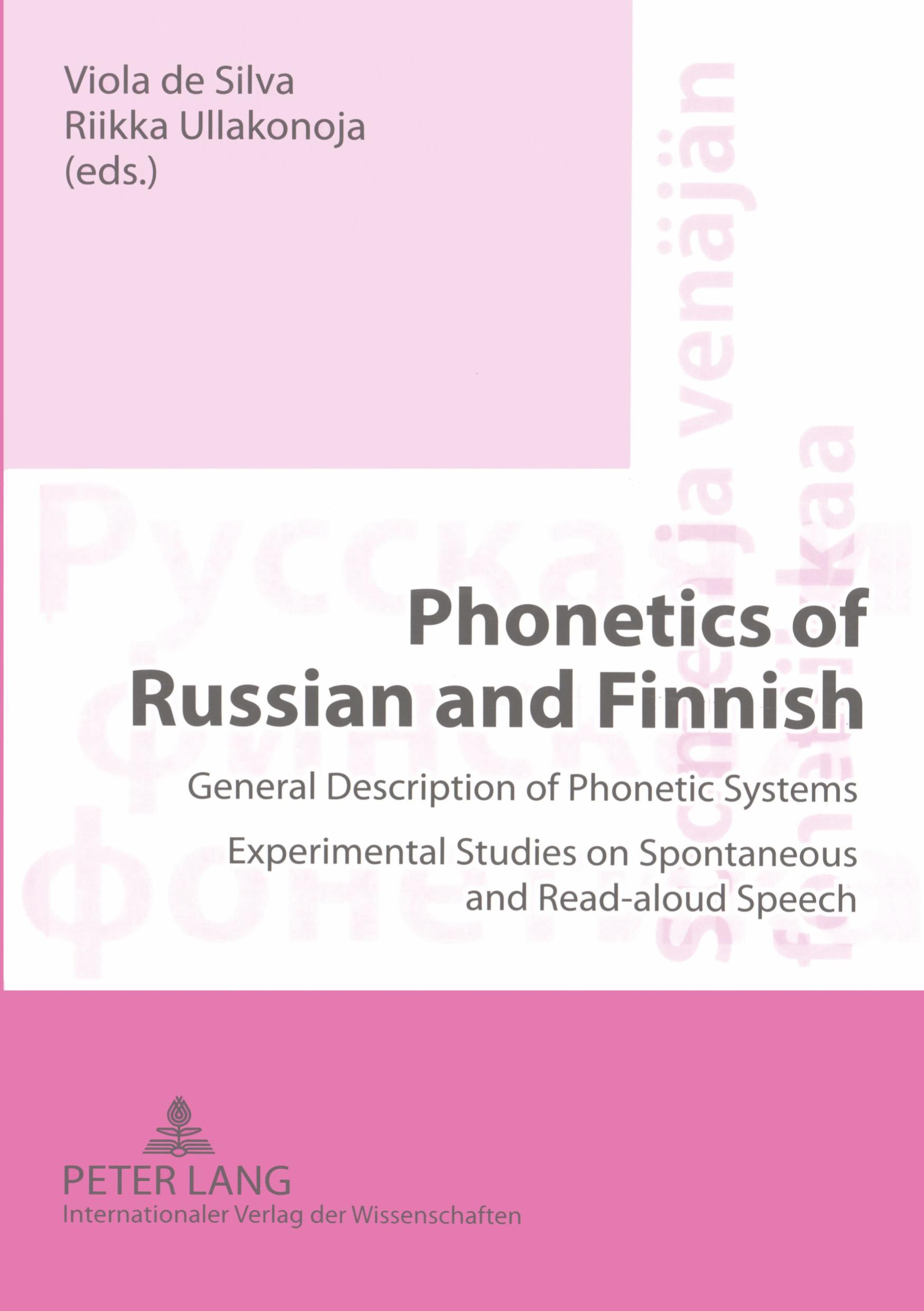 Vorderes Coverbild Phonetics of Russian and Finnish