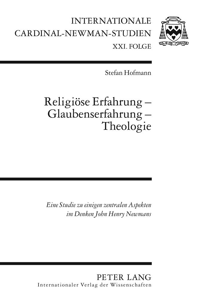 Vorderes Coverbild Religiöse Erfahrung - Glaubenserfahrung - Theologie