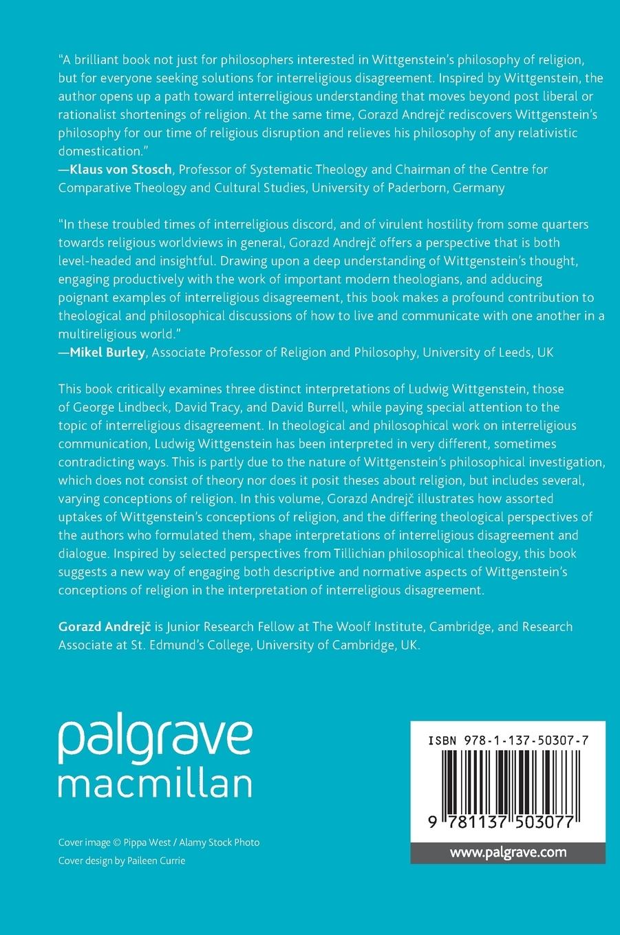 Rückseitencover Wittgenstein and Interreligious Disagreement