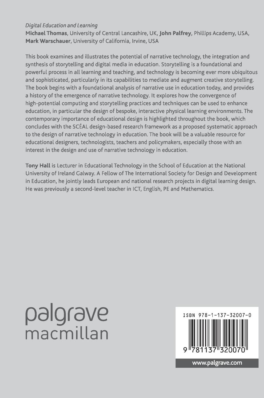 Rückseitencover Education, Narrative Technologies and Digital Learning