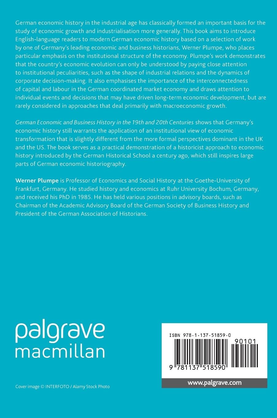 Rückseitencover German Economic and Business History in the 19th and 20th Centuries
