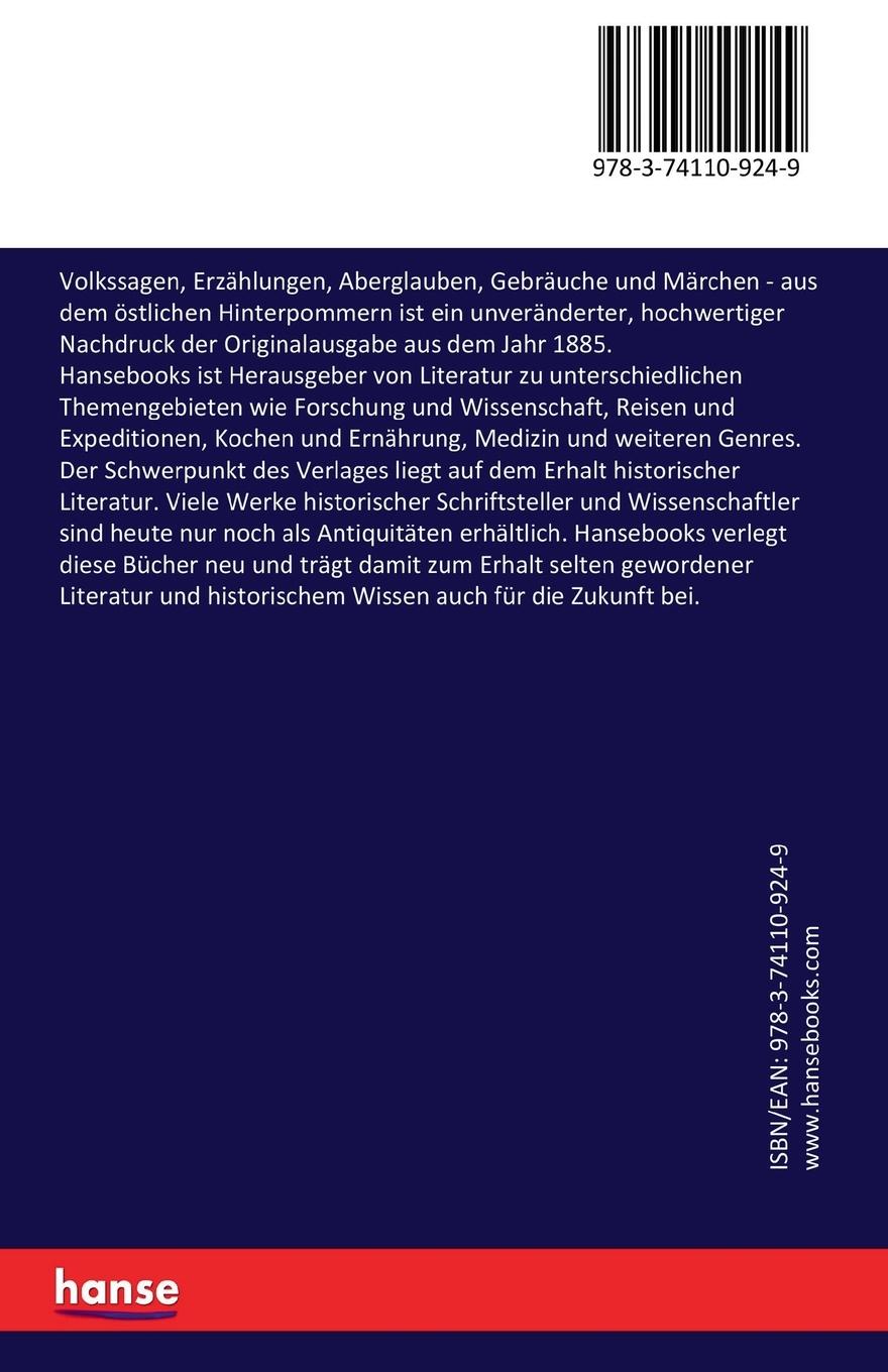 Rückseitencover Volkssagen, Erzählungen, Aberglauben, Gebräuche und Märchen