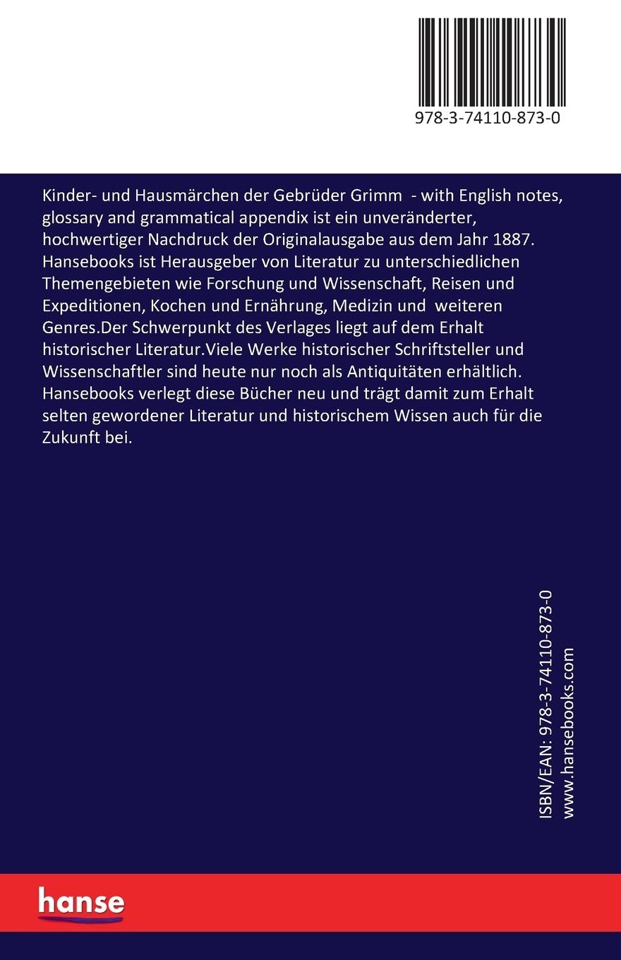 Rückseitencover Kinder- und Hausmärchen der Gebrüder Grimm
