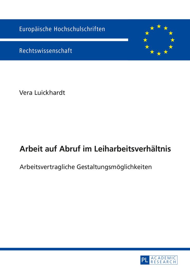 Vorderes Coverbild Arbeit auf Abruf im Leiharbeitsverhältnis
