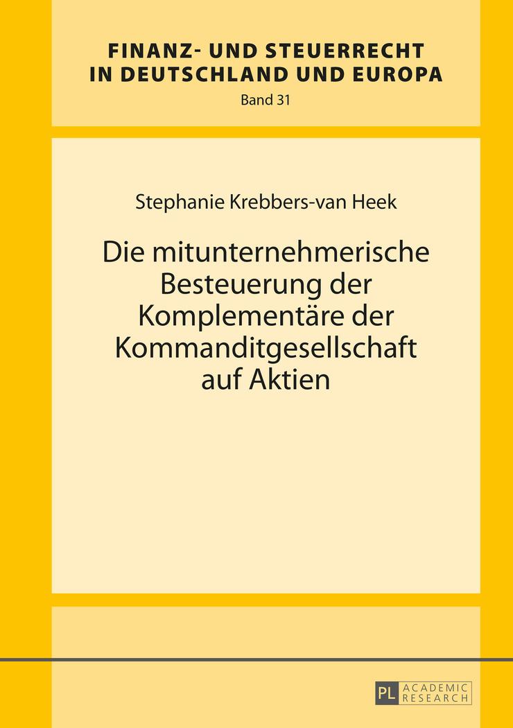 Vorderes Coverbild Die mitunternehmerische Besteuerung der Komplementäre der Kommanditgesellschaft auf Aktien