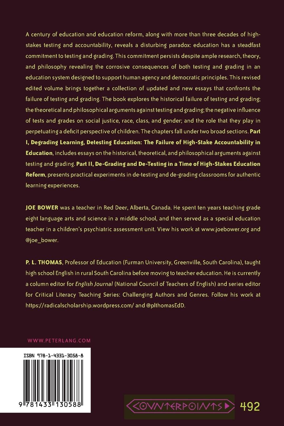 Rückseitencover de-testing and de-grading schools