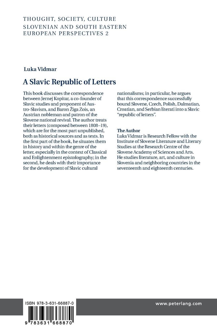 Rückseitencover A Slavic Republic of Letters