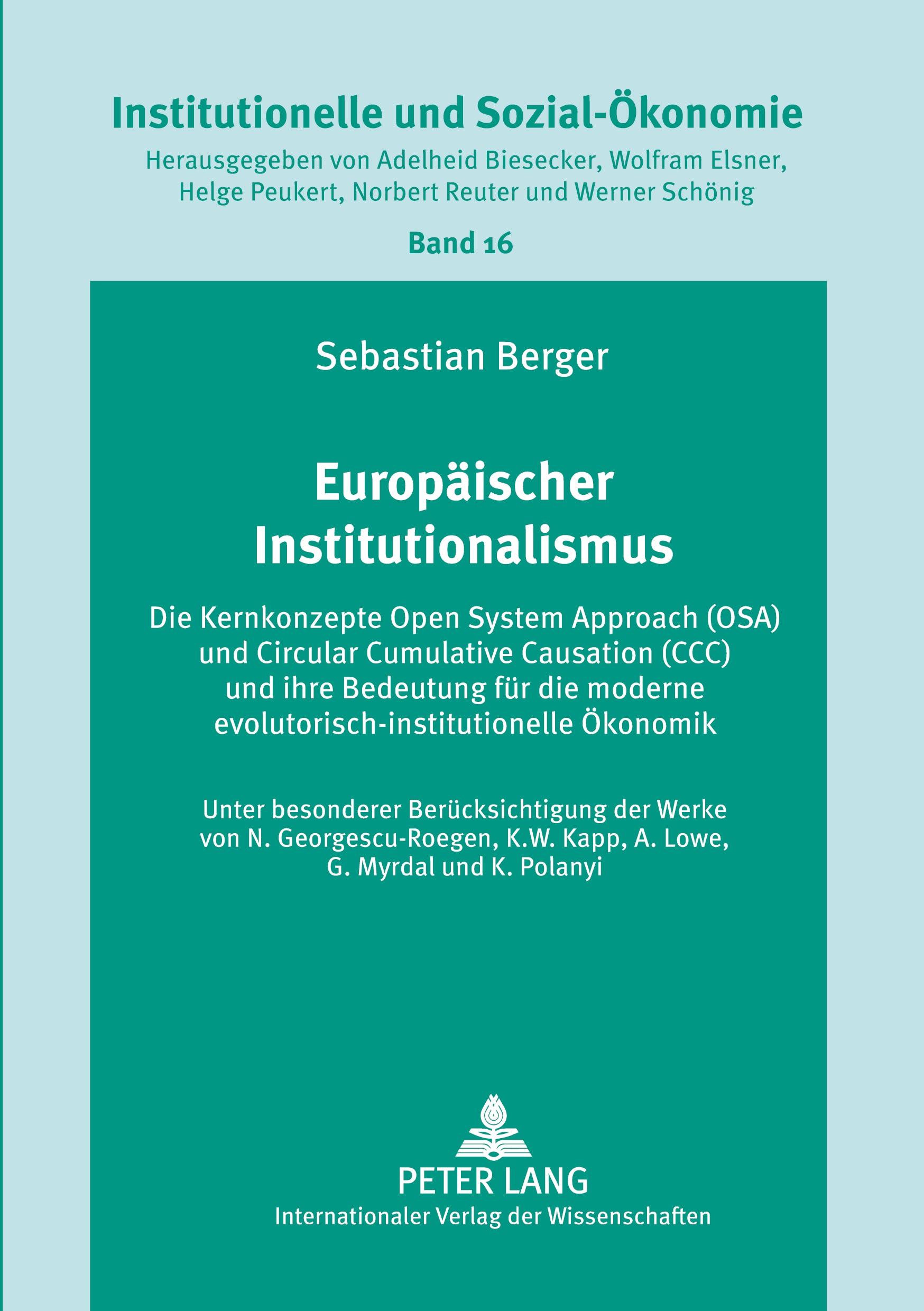 Vorderes Coverbild Europäischer Institutionalismus