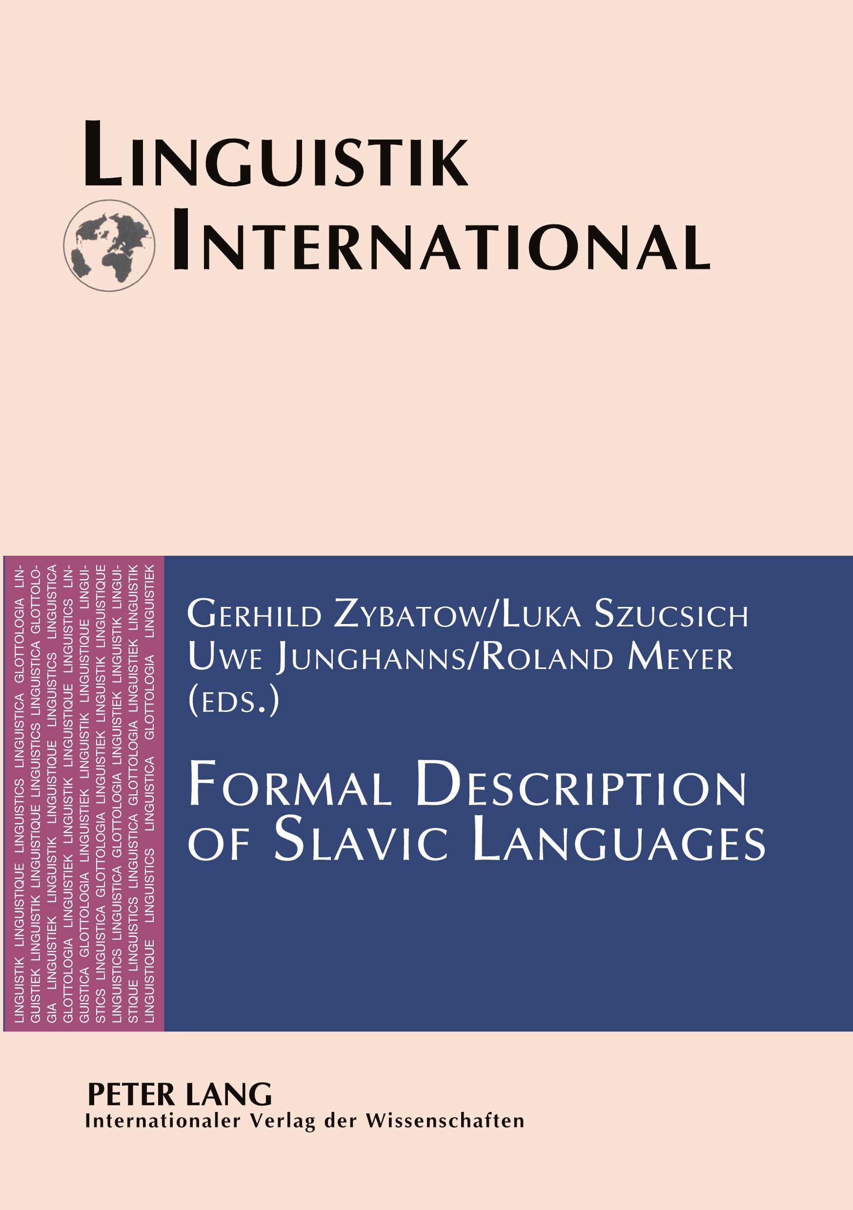 Vorderes Coverbild Formal Description of Slavic Languages