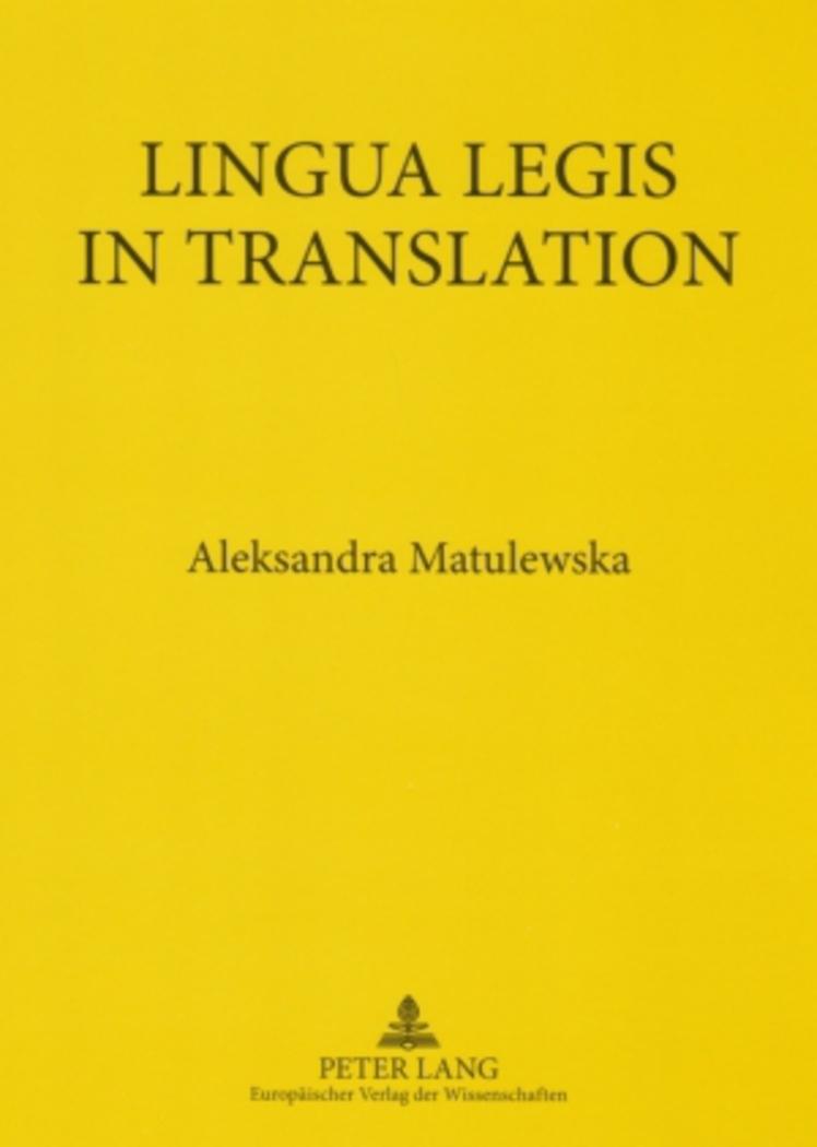 Vorderes Coverbild Lingua Legis in Translation
