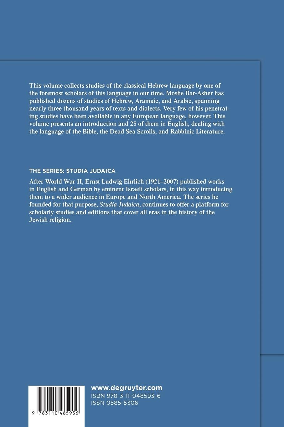 Rückseitencover Studies in Classical Hebrew