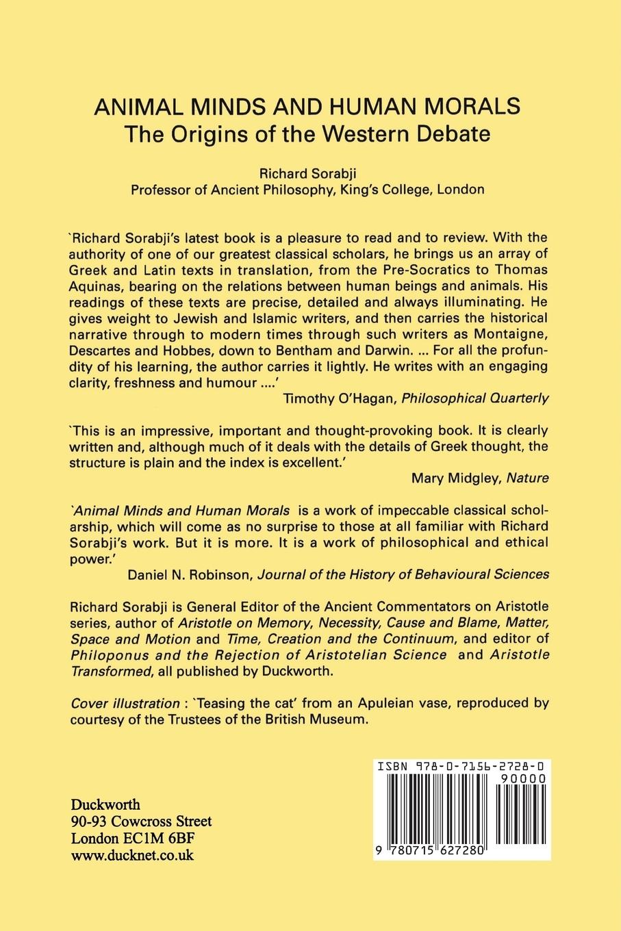 Rückseitencover Animal Minds and Human Morals